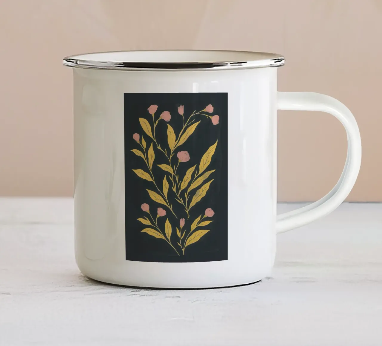 Ramo in fiore tazza in smalto da ThingDesign