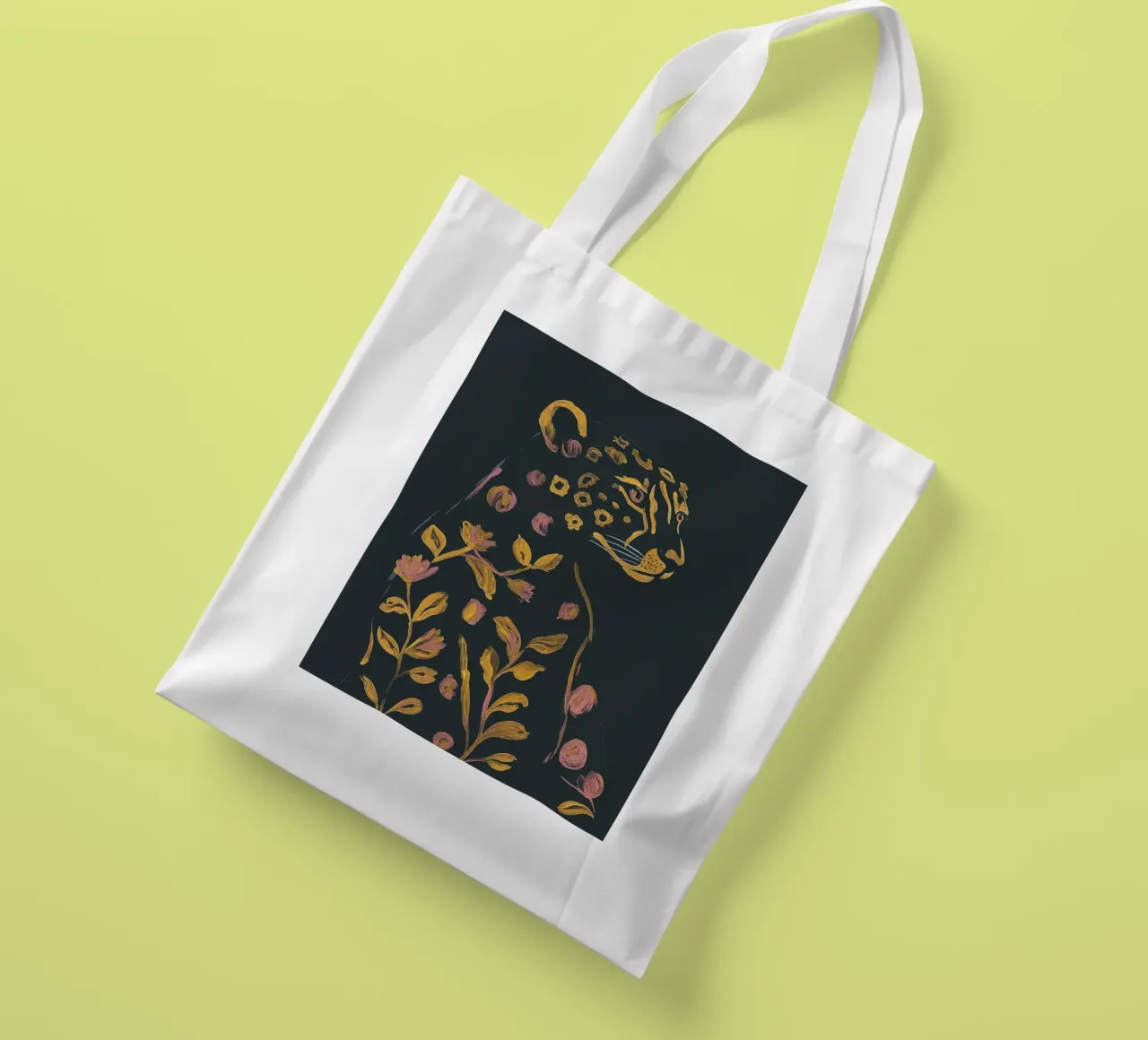 Ghepardo floreale borsa in juta da ThingDesign