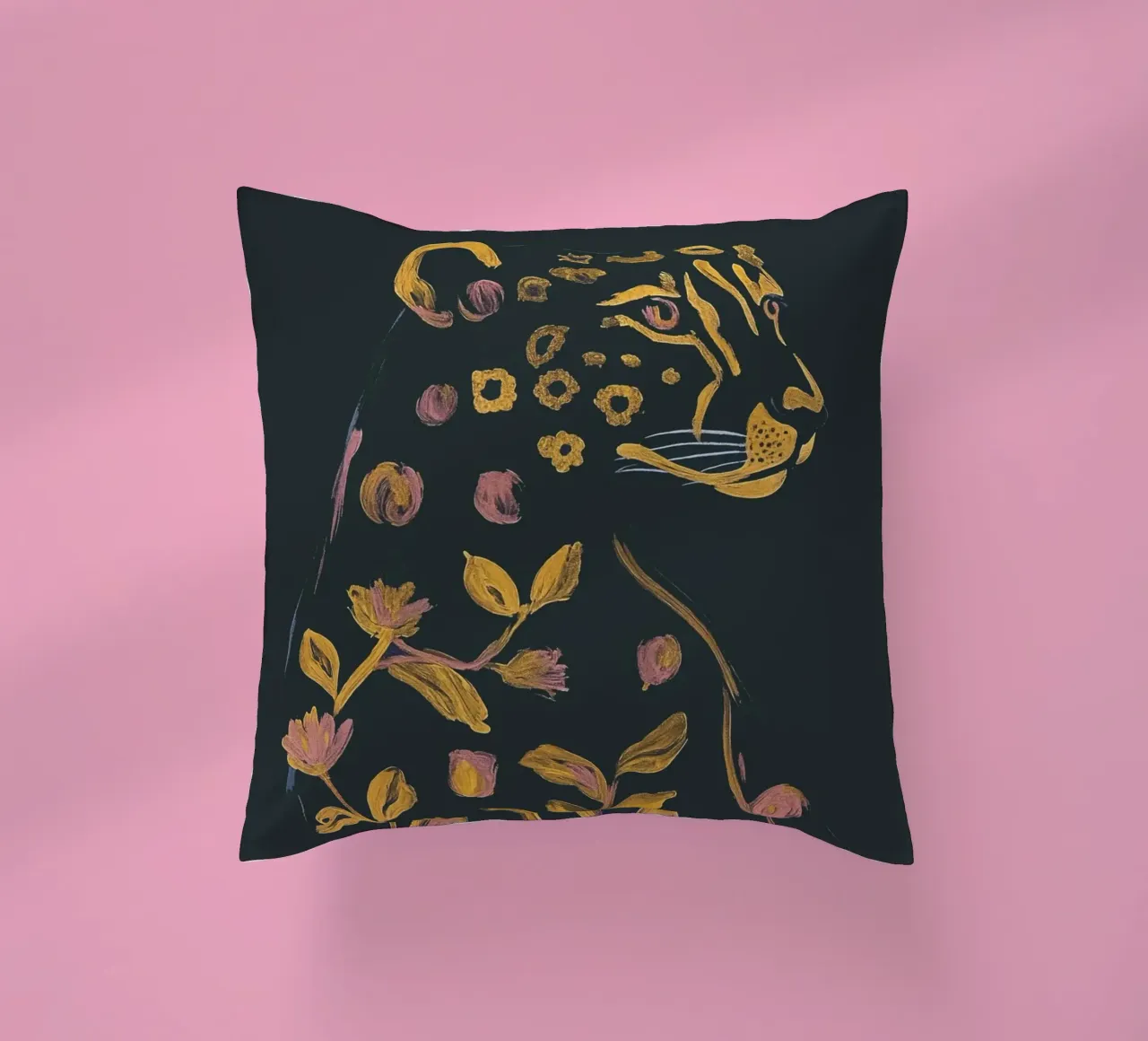 Ghepardo floreale cuscino da ThingDesign