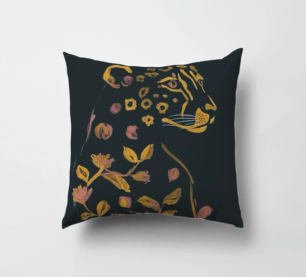 Ghepardo floreale cuscino da ThingDesign