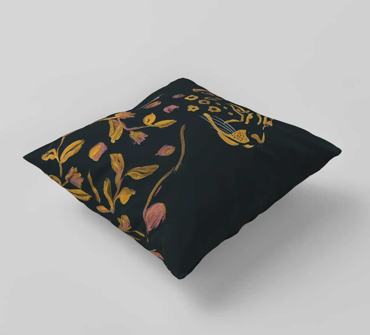 Ghepardo floreale cuscino da ThingDesign