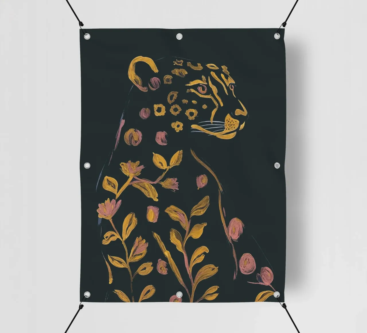 Ghepardo floreale telo in pvc da ThingDesign