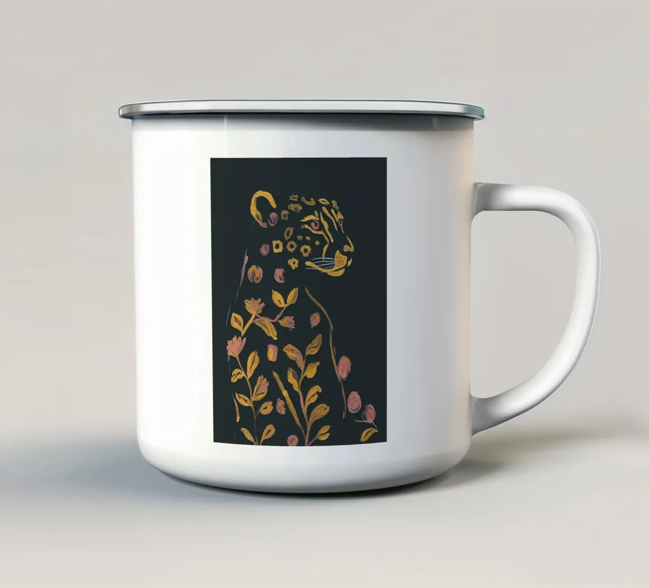 Ghepardo floreale tazza in smalto da ThingDesign