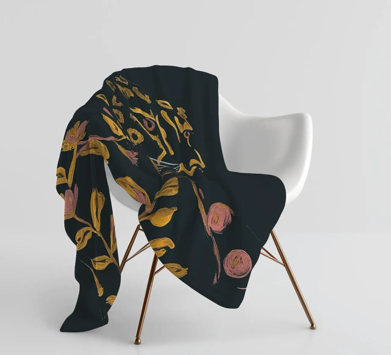 Ghepardo floreale coperta in pile da ThingDesign