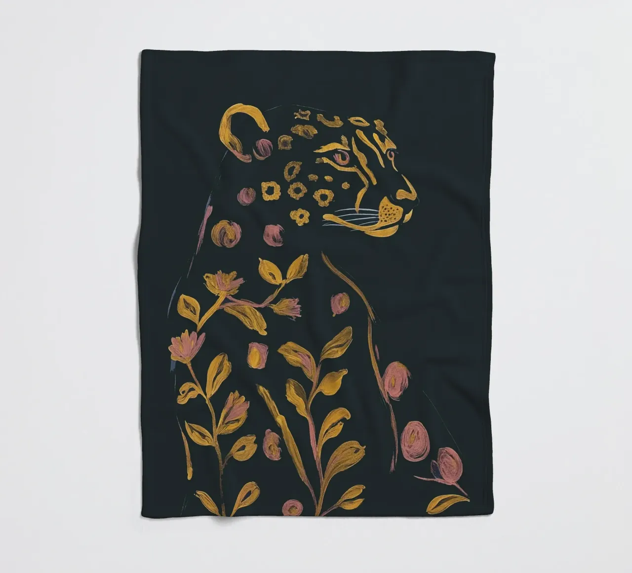 Ghepardo floreale coperta in pile da ThingDesign