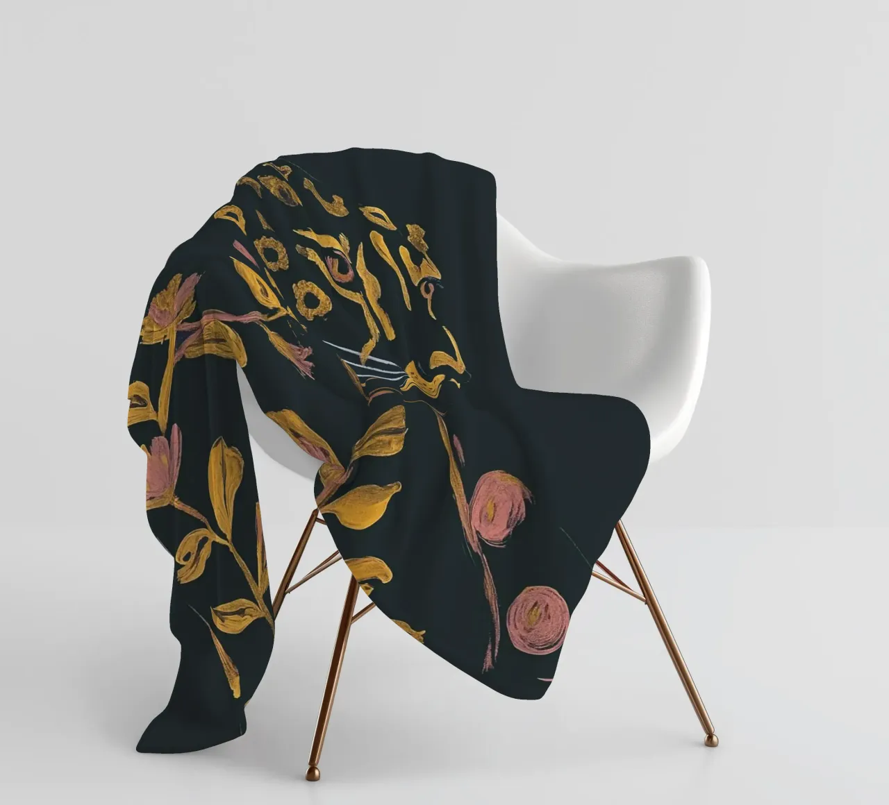 Ghepardo floreale coperta in pile da ThingDesign