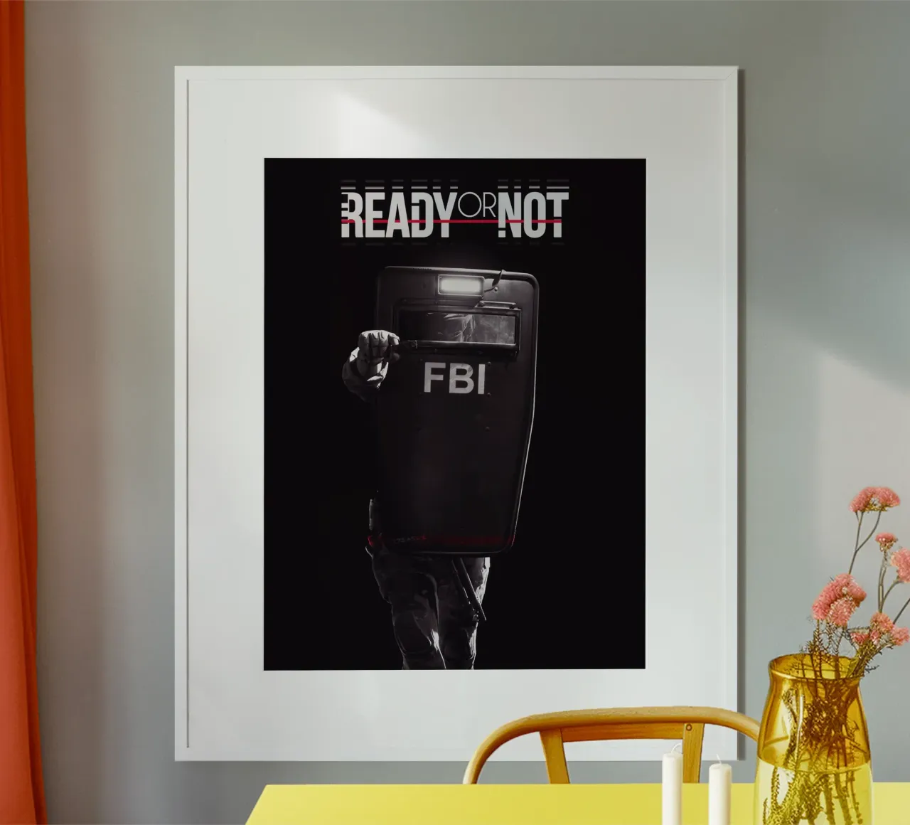 Ready or Not poster con telaio in alluminio da Musadad Shop