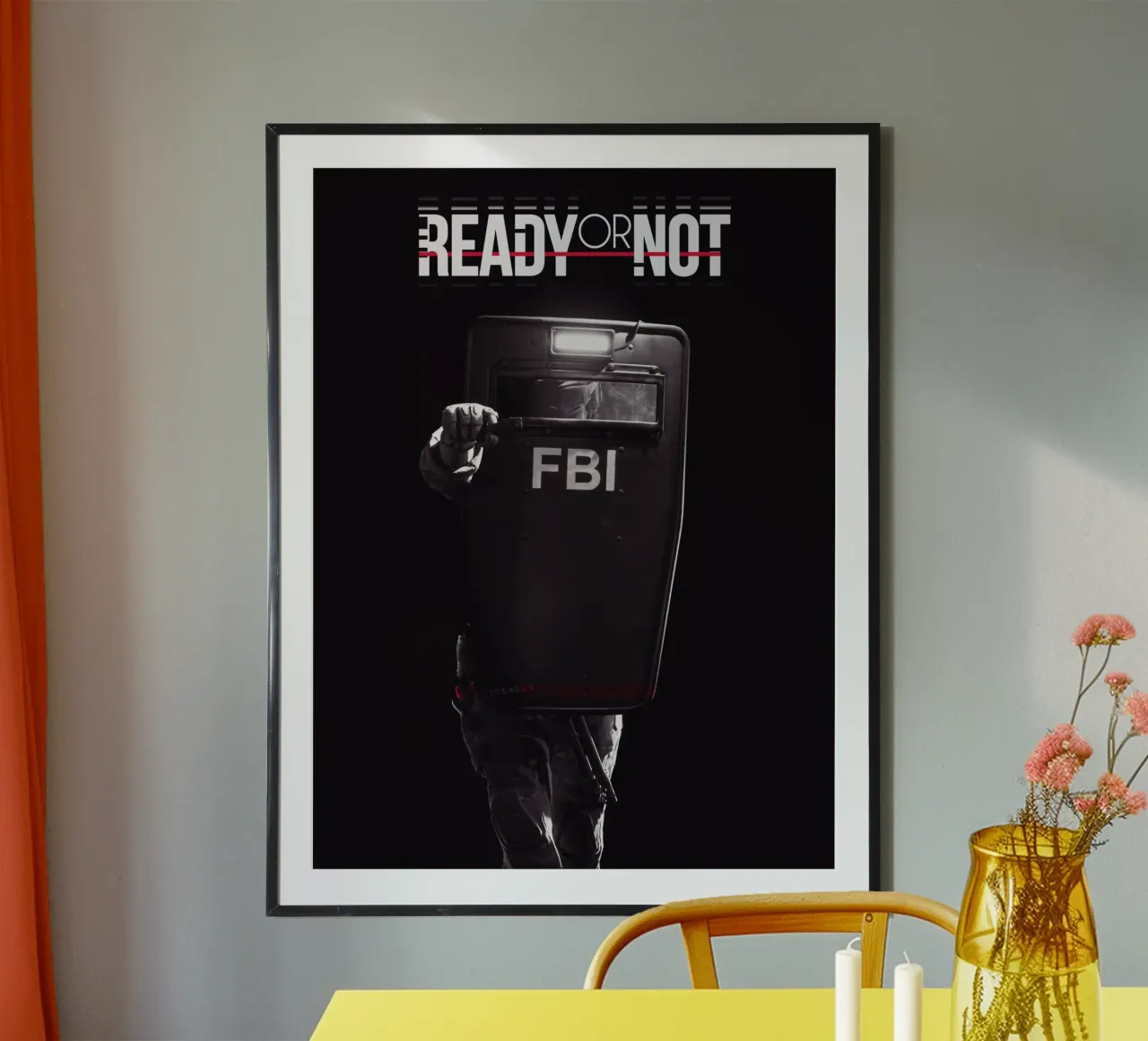 Ready or Not poster con telaio in alluminio da Musadad Shop