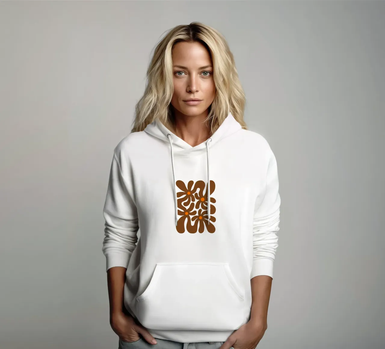 Design floreale retrò felpa con cappuccio da Asha Designs