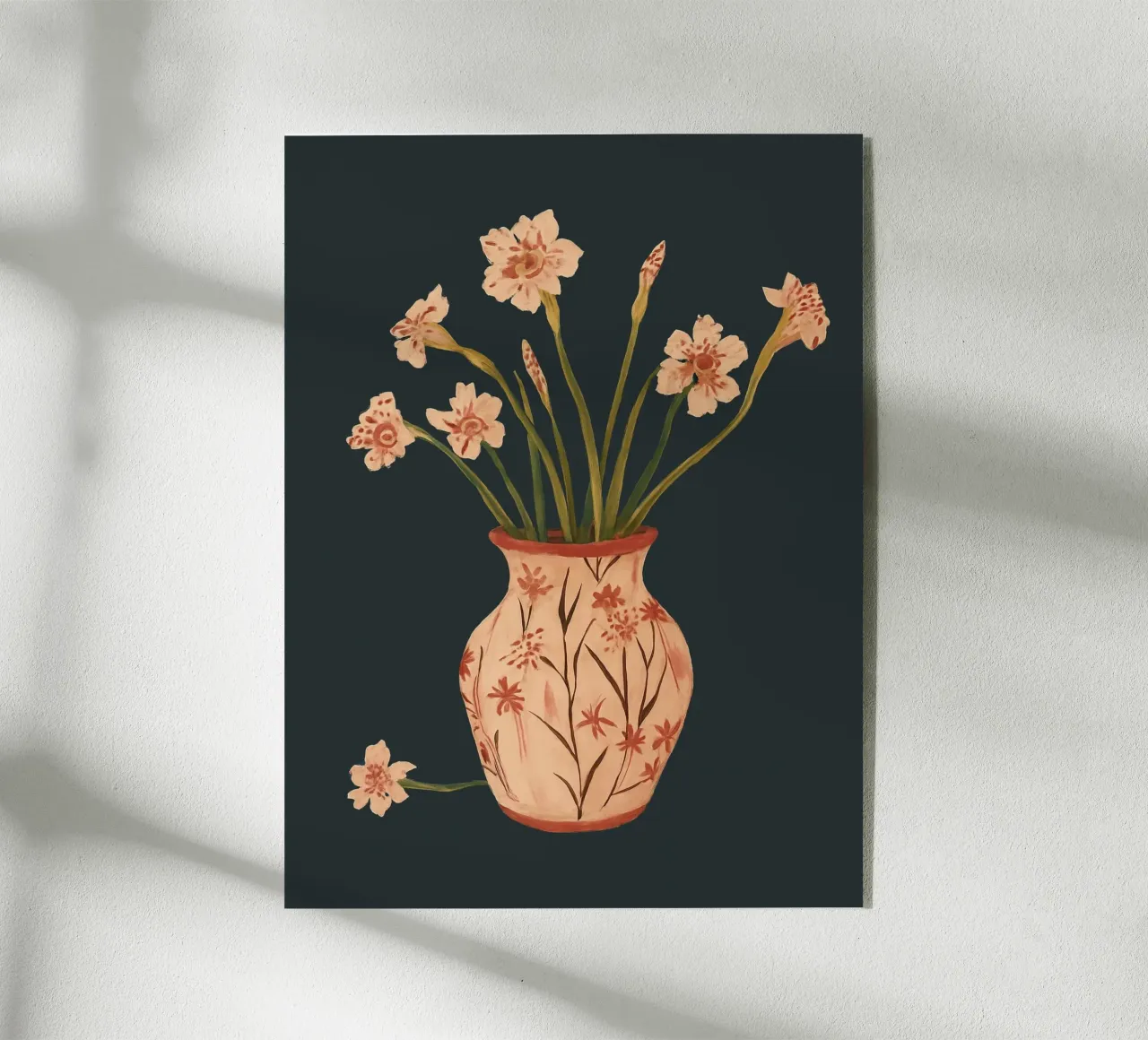 Fiori di colore rosa in un vaso dipinto plexiglass da ThingDesign
