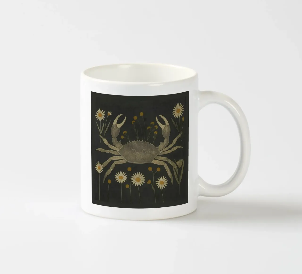 Granchio con margherite tazza in ceramica da ThingDesign