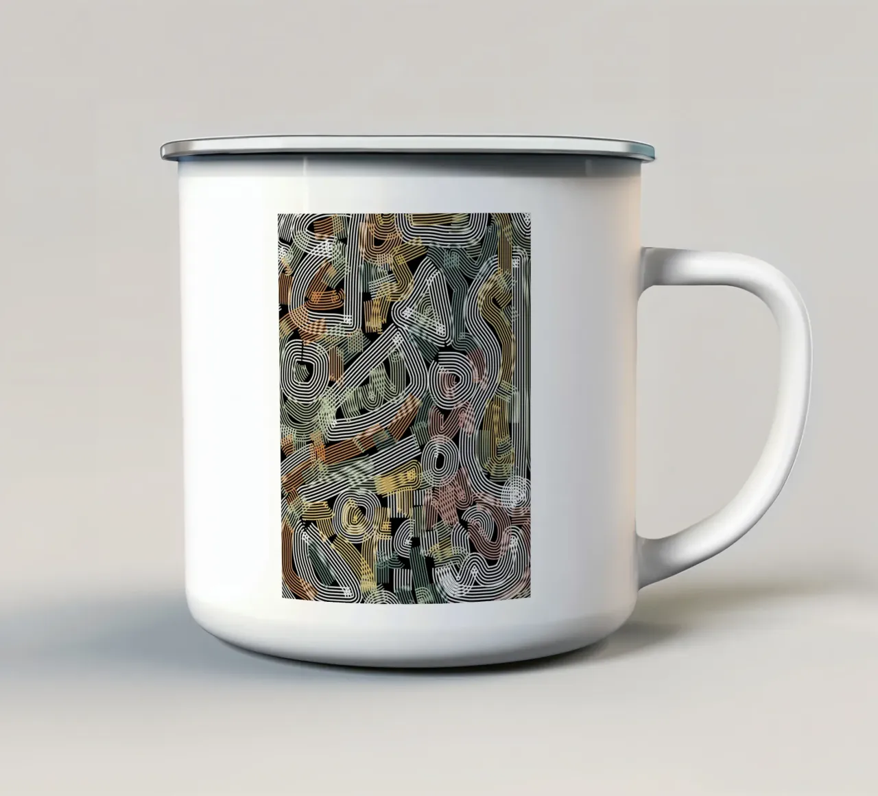 Linea caos astratto tazza in smalto da Little Dean
