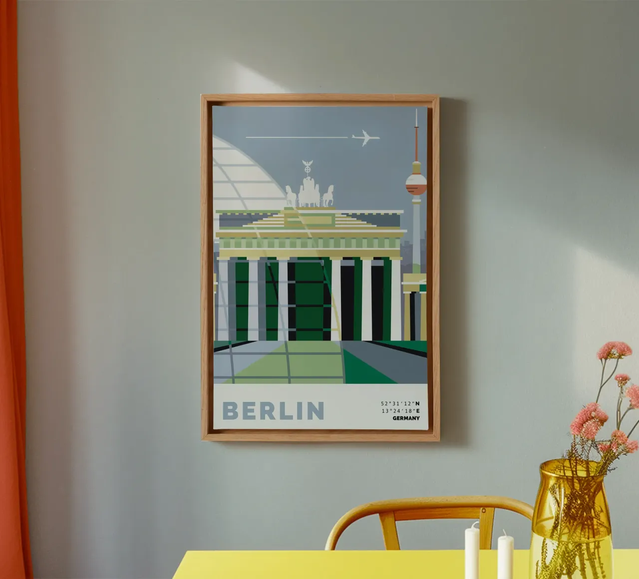 Berlino tela con Cornice a cassetta da Smith Black