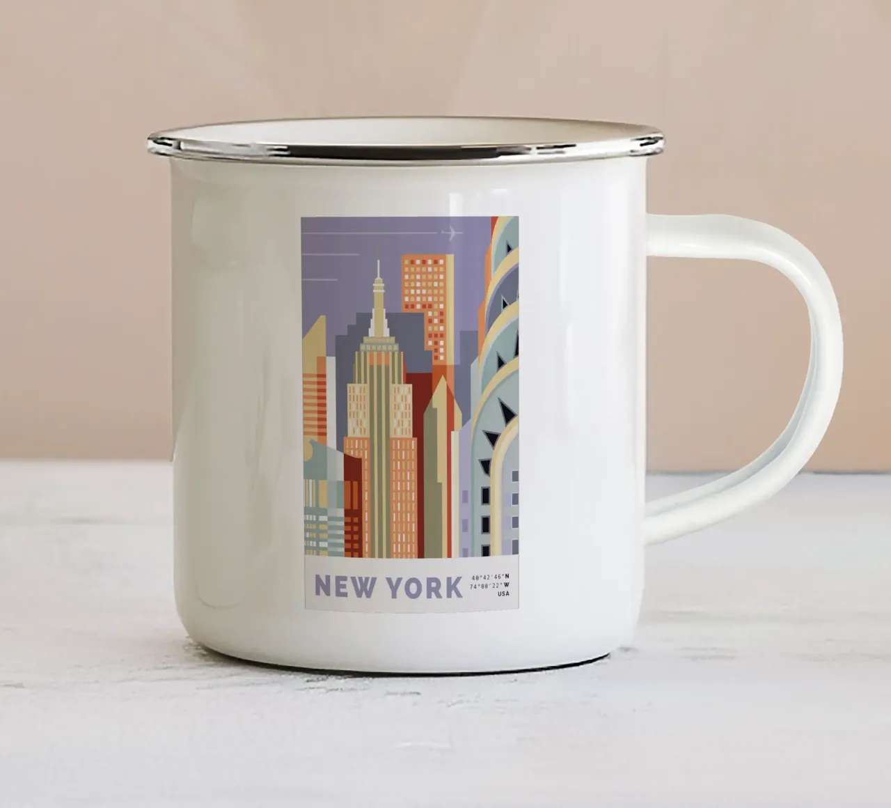 New York tazza in smalto da Smith Black