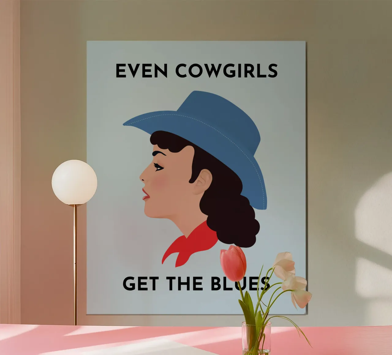 Personalizzato EVEN COWGIRLS GET THE BLUES poster da Asha Designs