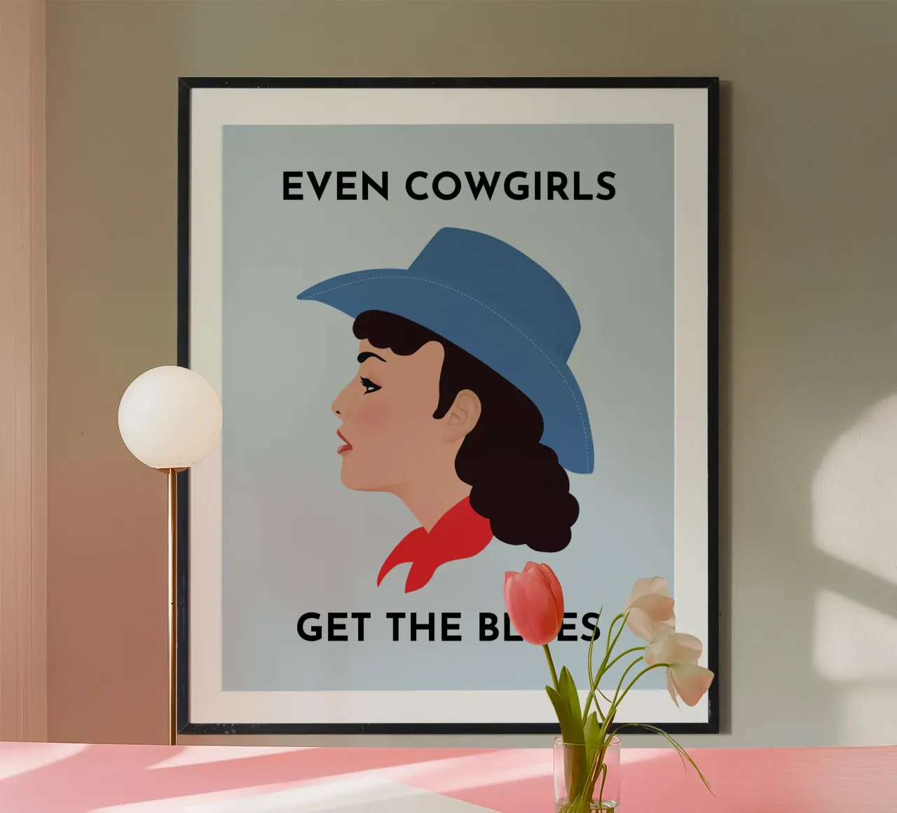 Personalizzato EVEN COWGIRLS GET THE BLUES poster da Asha Designs