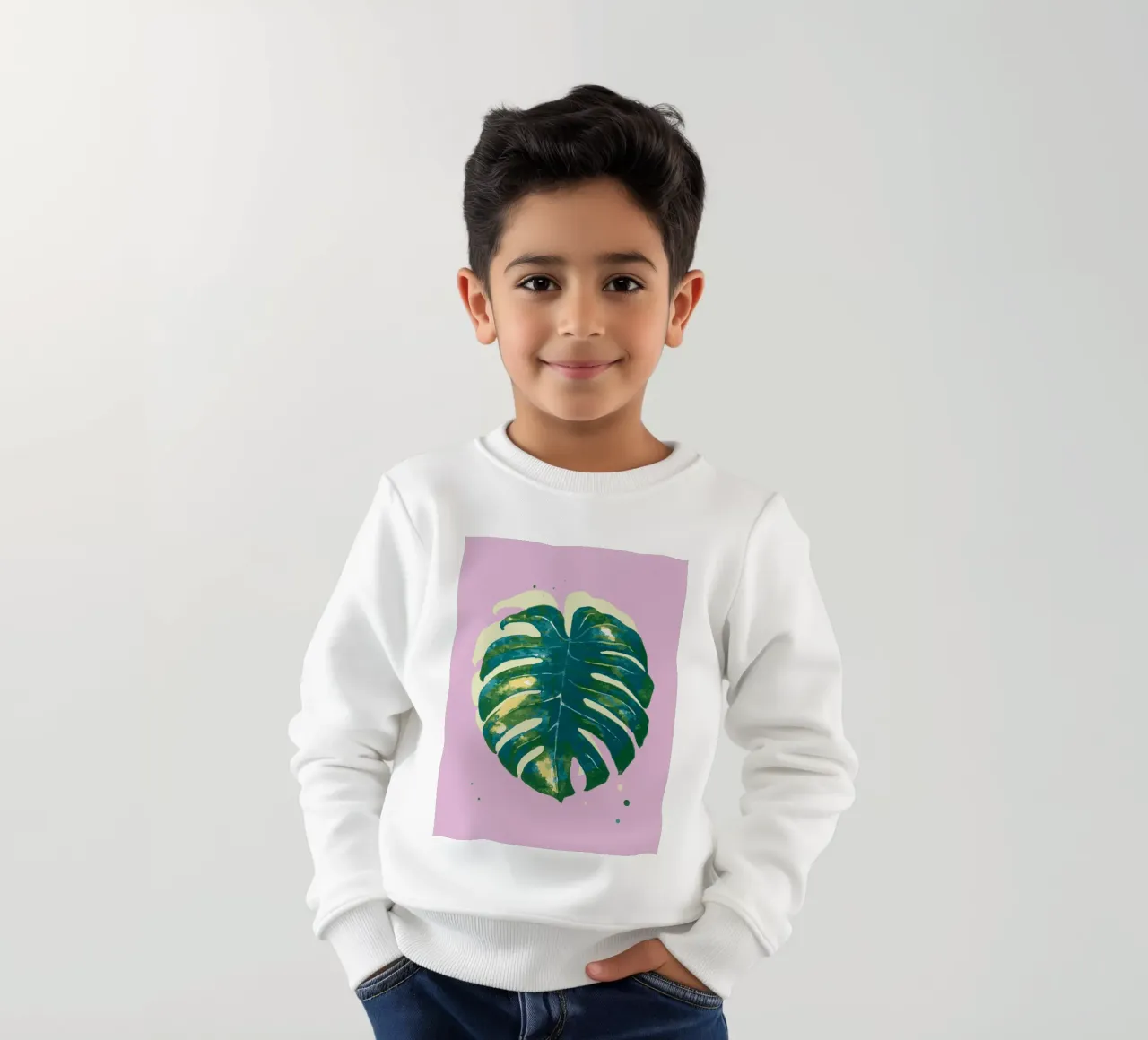 Monstera Vibes felpa bambino da Schuhmann Design