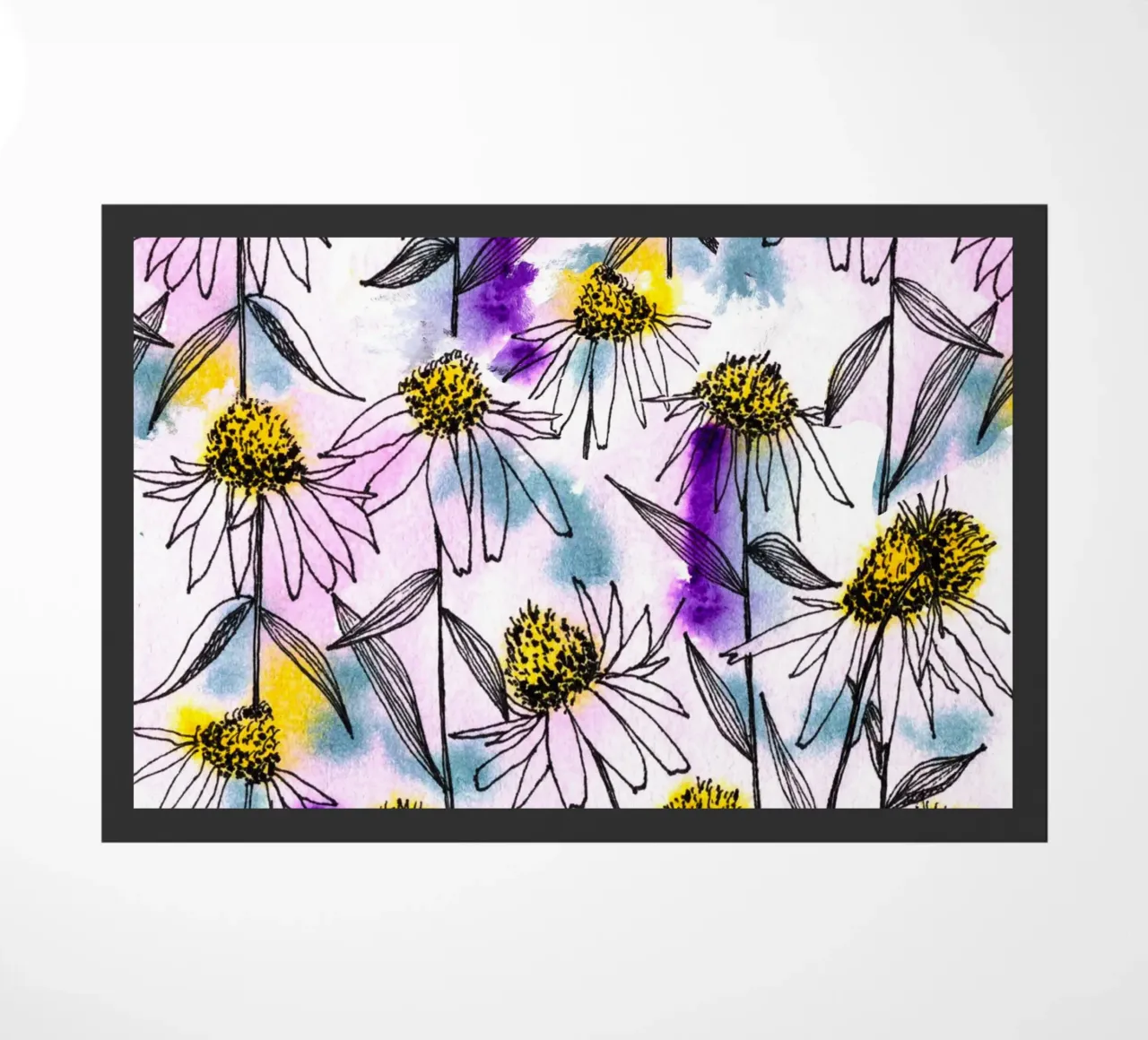 Echinacea doormat by nicigabrieldesigns