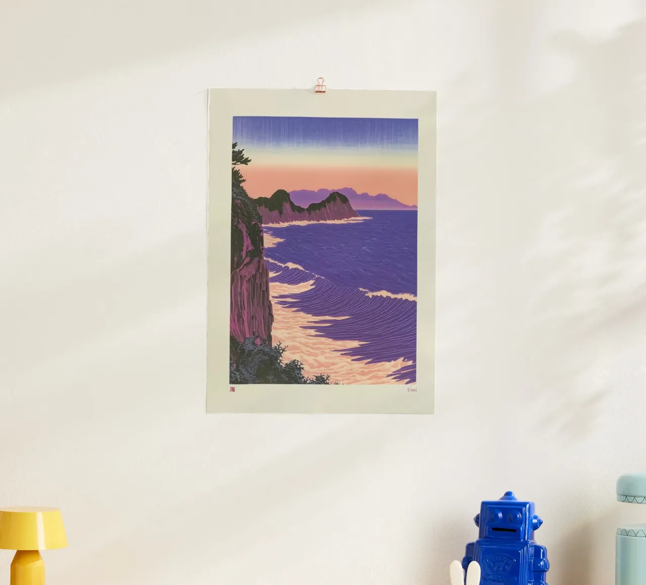 The Ocean Print (Japanese Art, Nature, Coast, Fog, Poster) poster da MNTDPrints