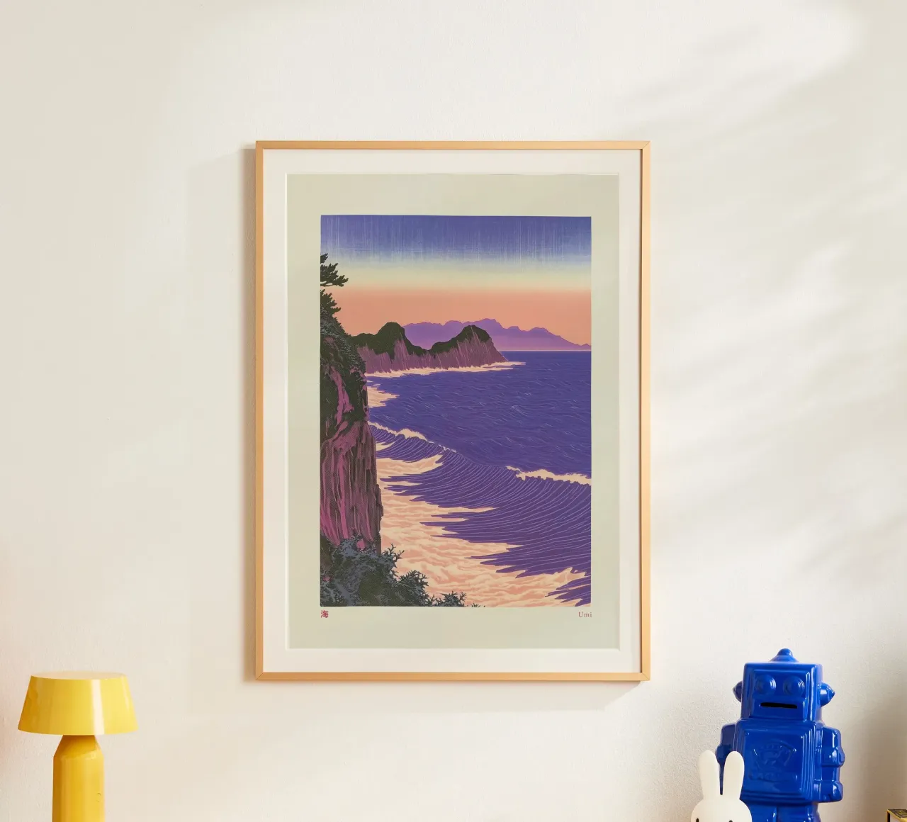 The Ocean Print (Japanese Art, Nature, Coast, Fog, Poster) poster da MNTDPrints