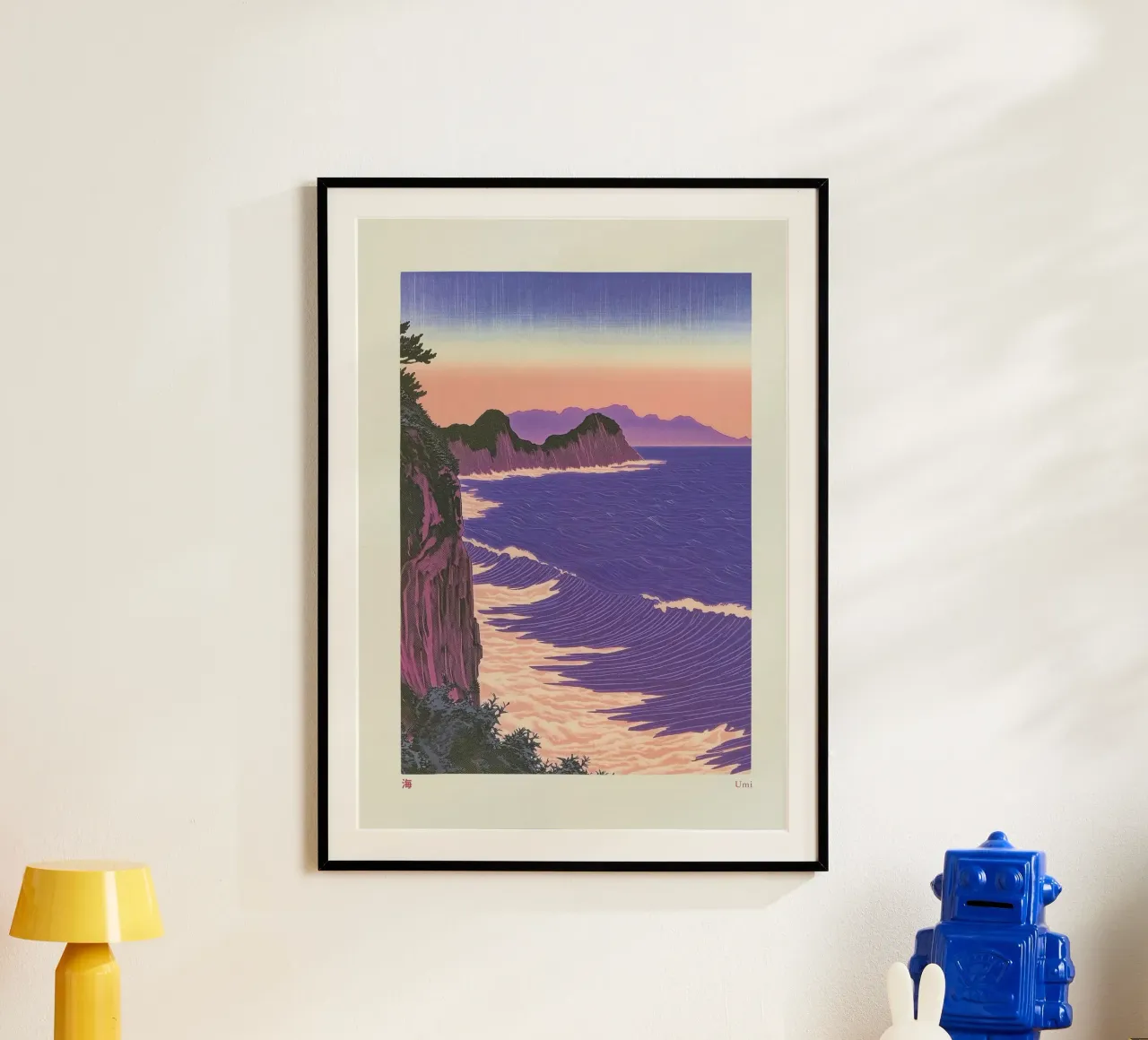 The Ocean Print (Japanese Art, Nature, Coast, Fog, Poster) poster da MNTDPrints