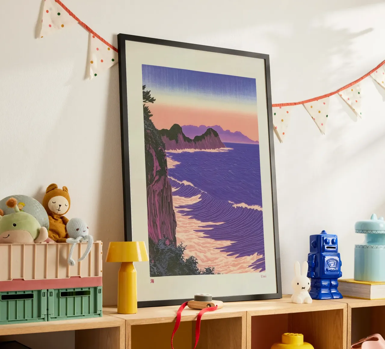 The Ocean Print (Japanese Art, Nature, Coast, Fog, Poster) poster da MNTDPrints