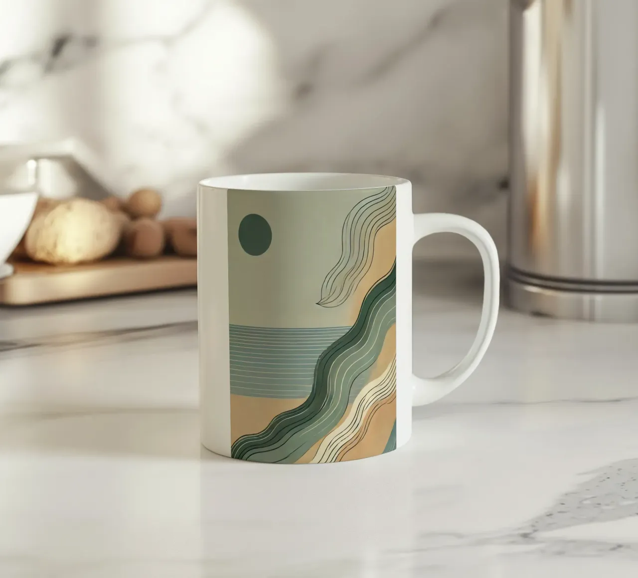 Tempo di spiaggia tazza in ceramica da WijdevenPrints