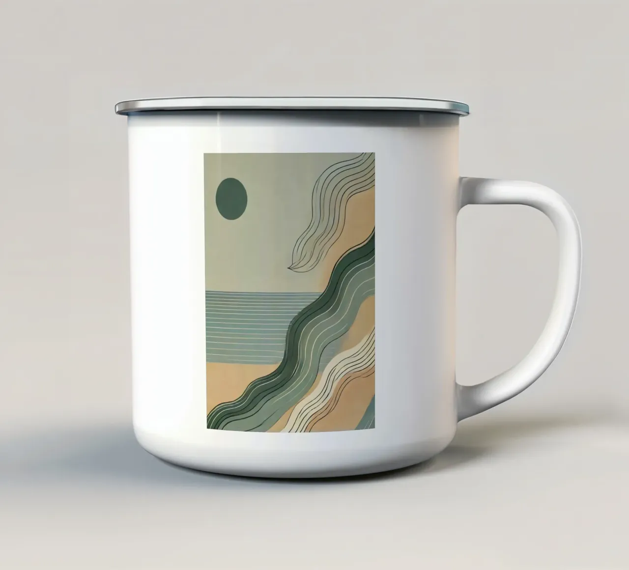 Tempo di spiaggia tazza in smalto da WijdevenPrints