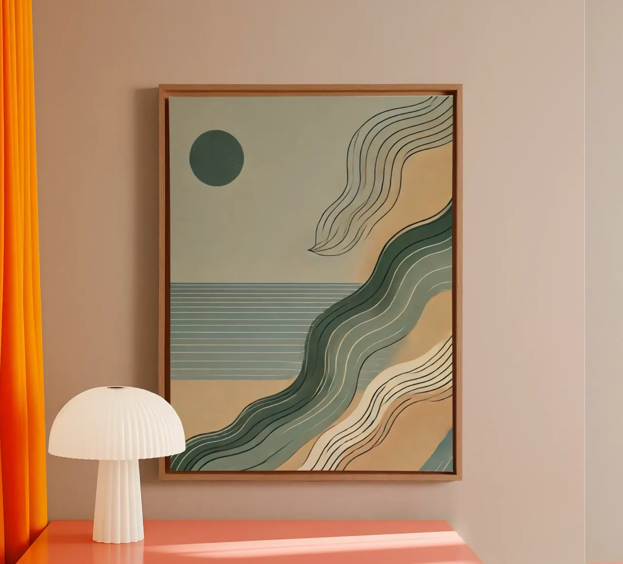 Tempo di spiaggia tela con Cornice a cassetta da WijdevenPrints