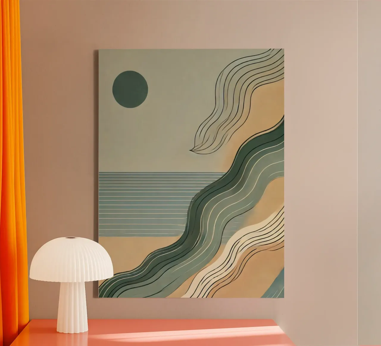 Tempo di spiaggia tela con Cornice a cassetta da WijdevenPrints