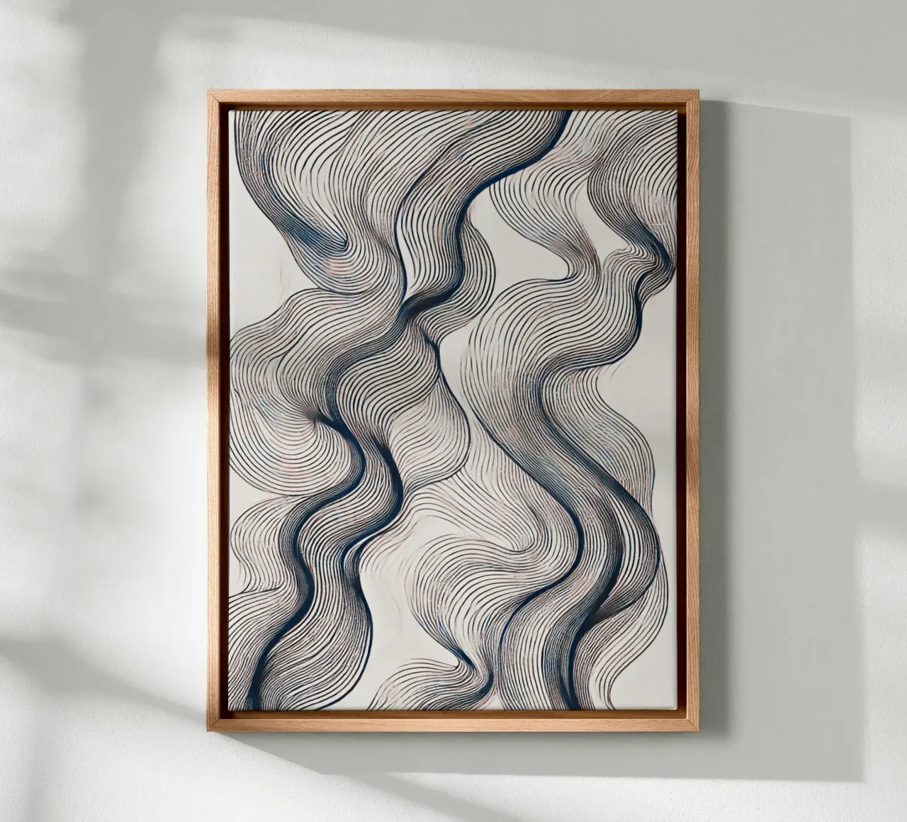 Abstracte golven 4 canvas met Baklijst van WijdevenPrints