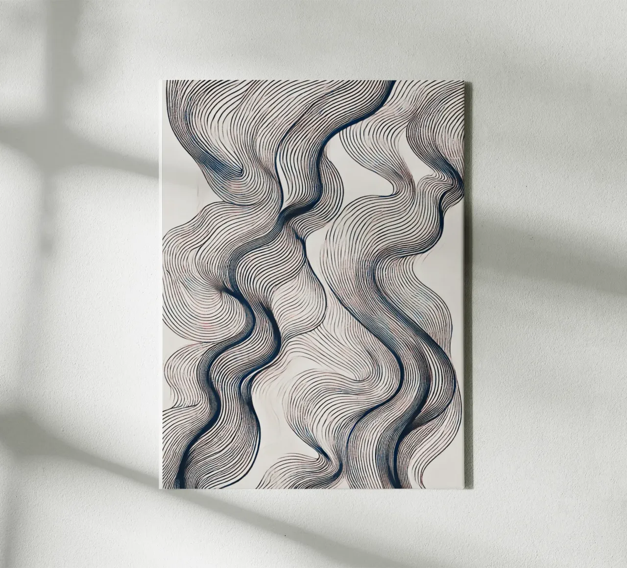 Abstracte golven 4 canvas met Baklijst van WijdevenPrints