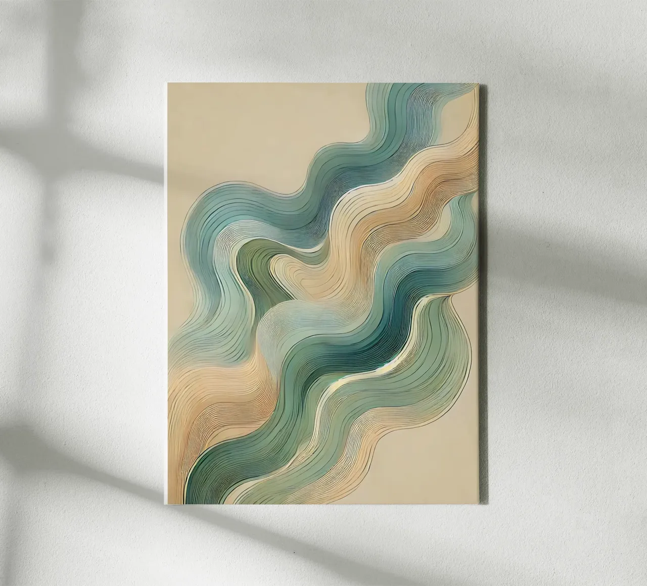 Abstracte golven 5 canvas met Baklijst van WijdevenPrints