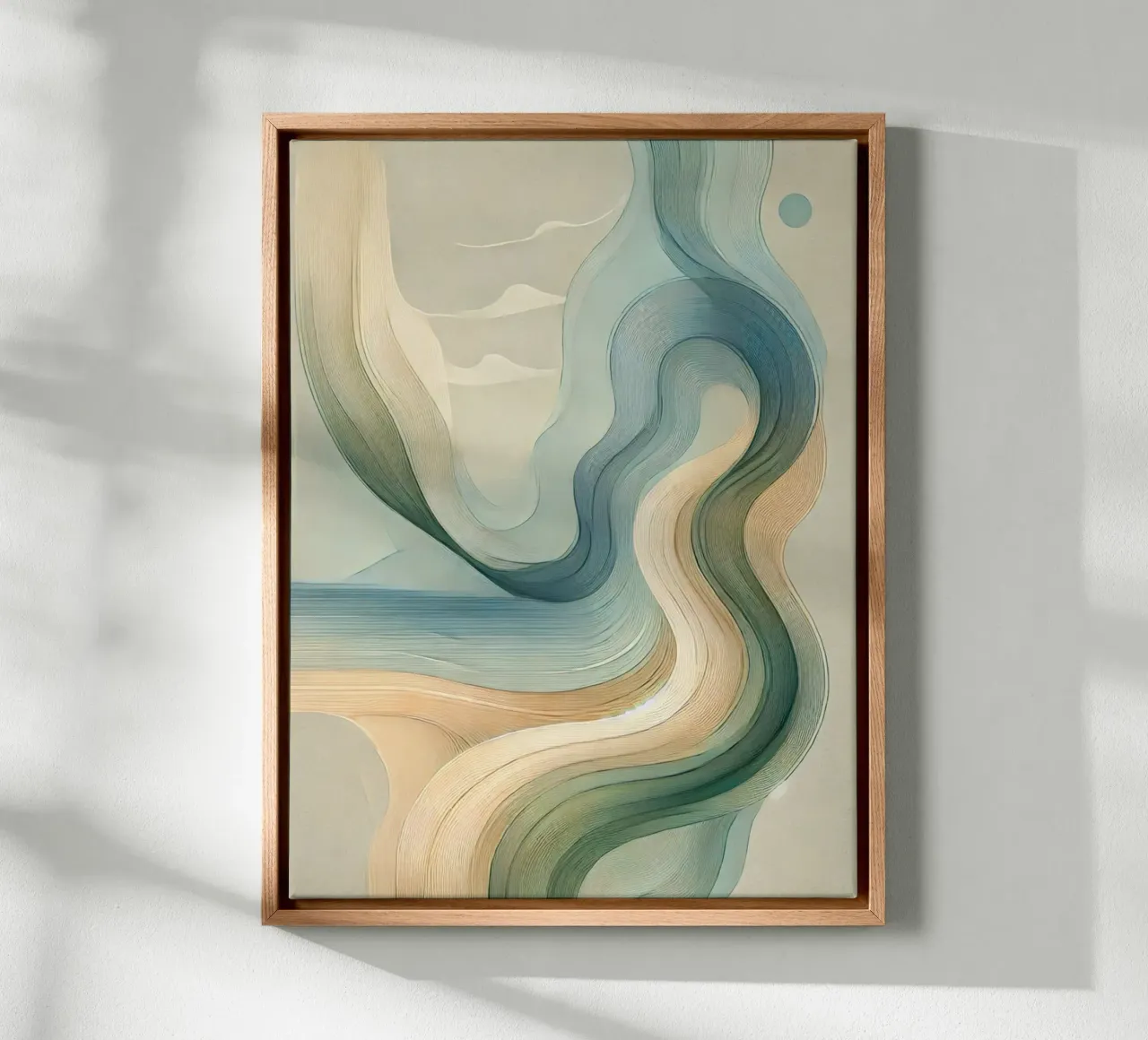 Abstracte golven 6 canvas met Baklijst van WijdevenPrints