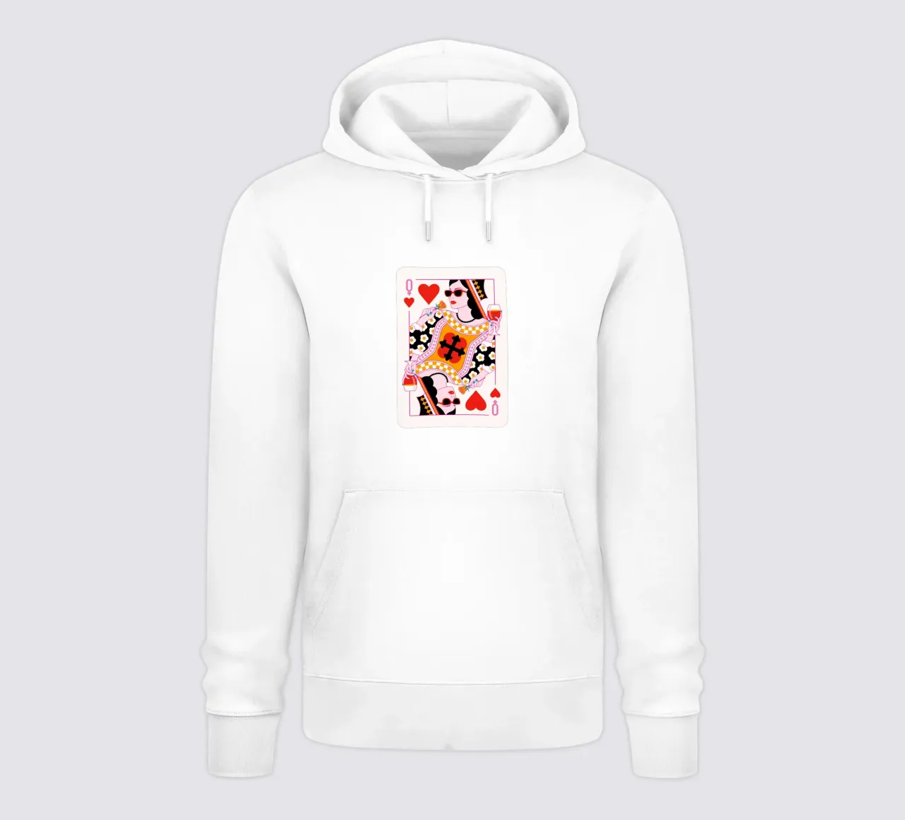 Queen of Hearts - Black Red Yellow hoodie by Asha Designs