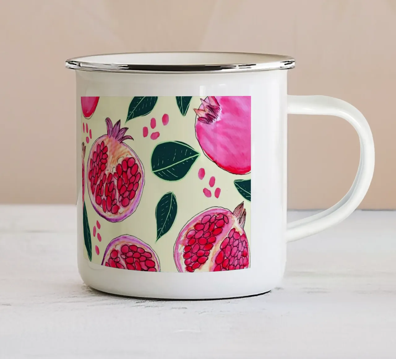 Melograno tazza in smalto da nicigabrieldesigns