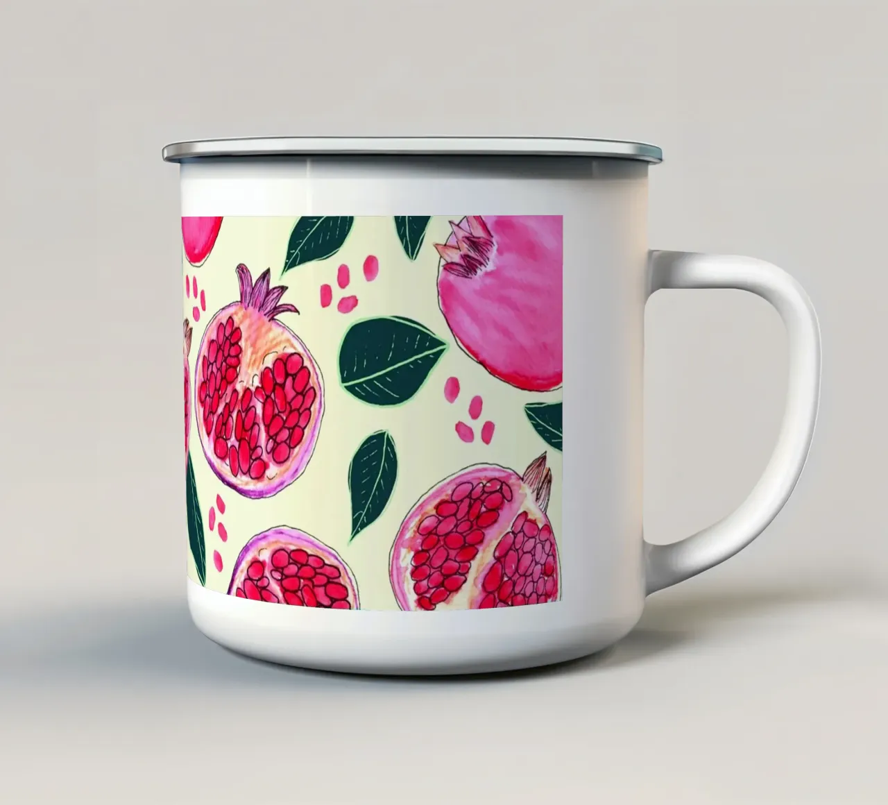 Melograno tazza in smalto da nicigabrieldesigns
