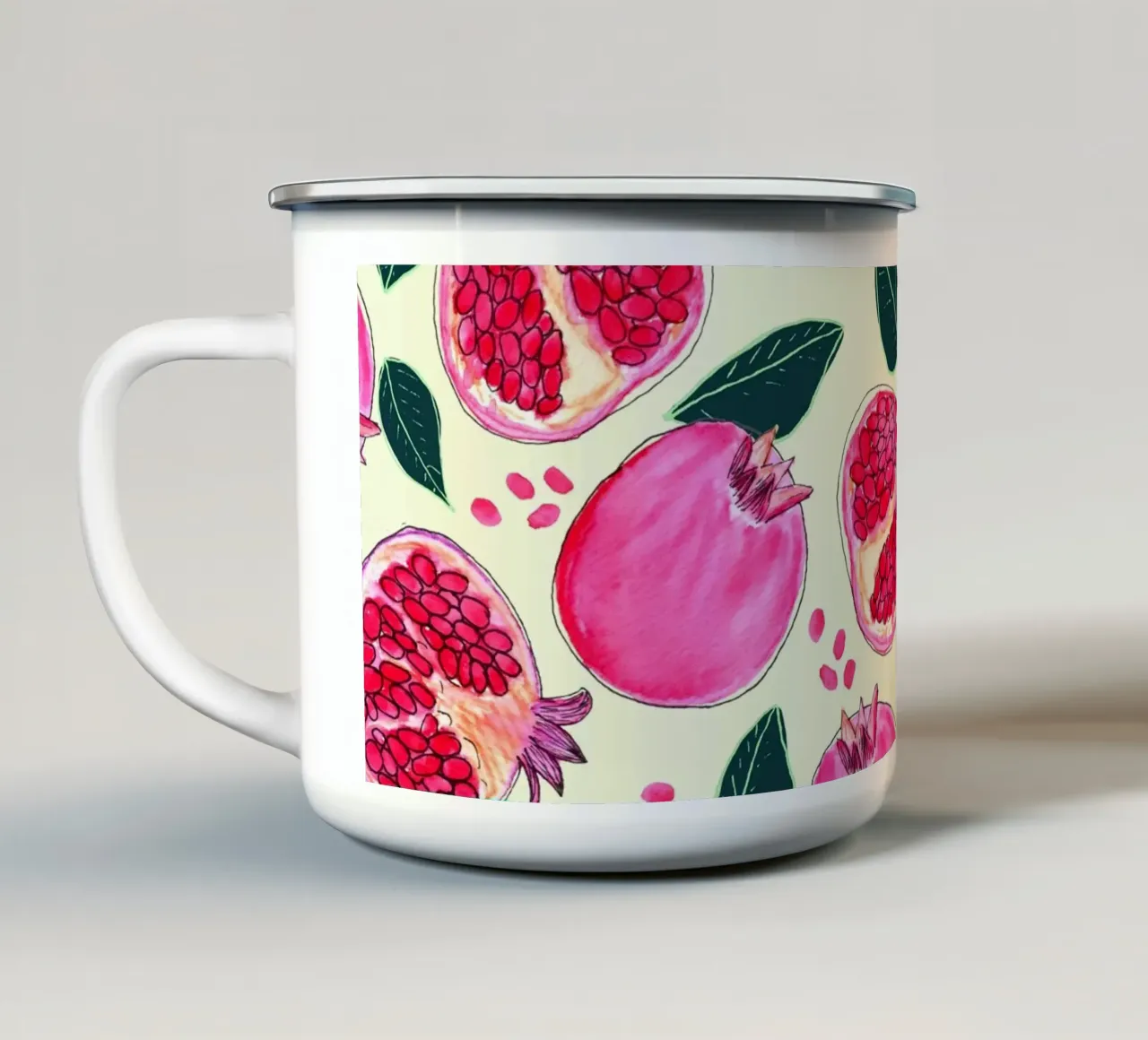 Melograno tazza in smalto da nicigabrieldesigns