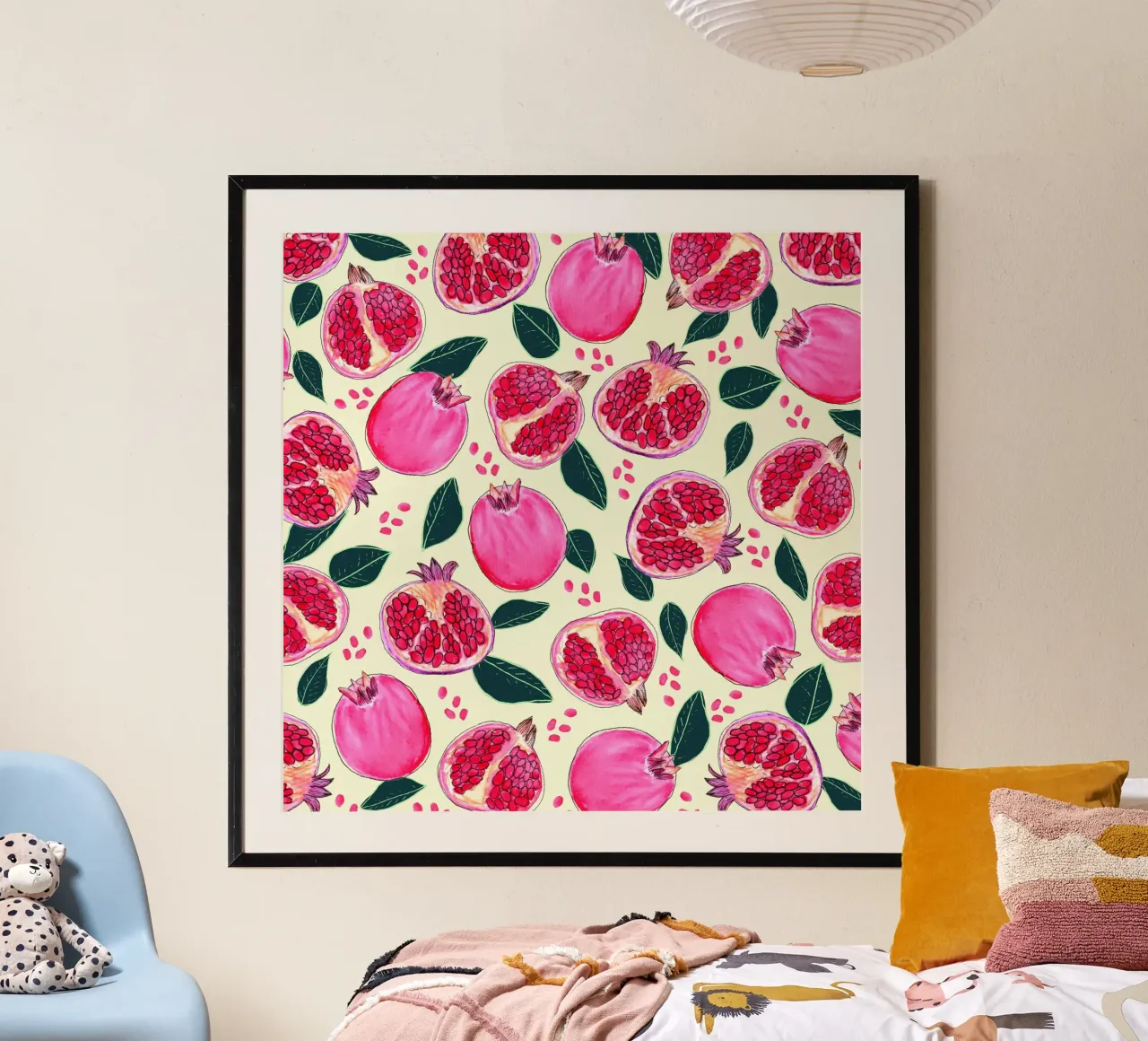 Melograno poster con telaio in legno da nicigabrieldesigns