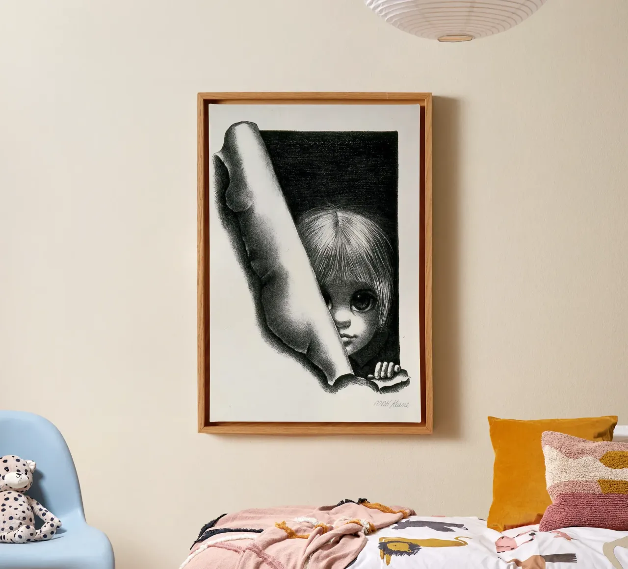 Keane doorbraak canvas met Baklijst van Chartompshop