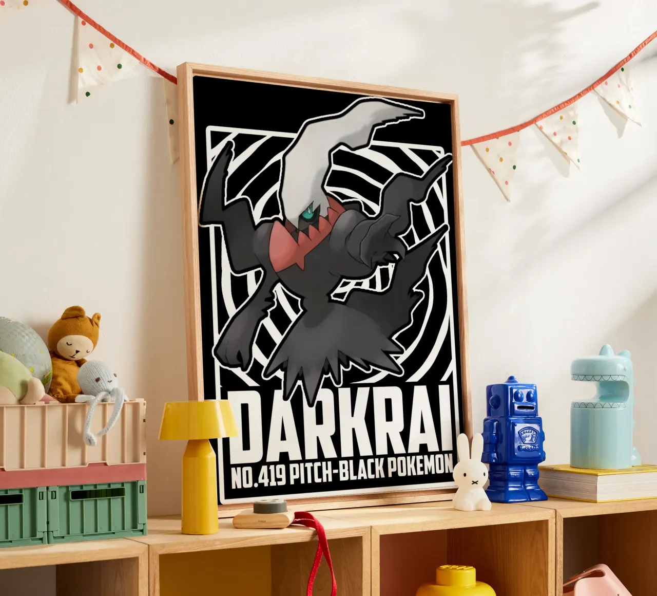 Darkrai - De Zwarte canvas met Baklijst van eliouxence