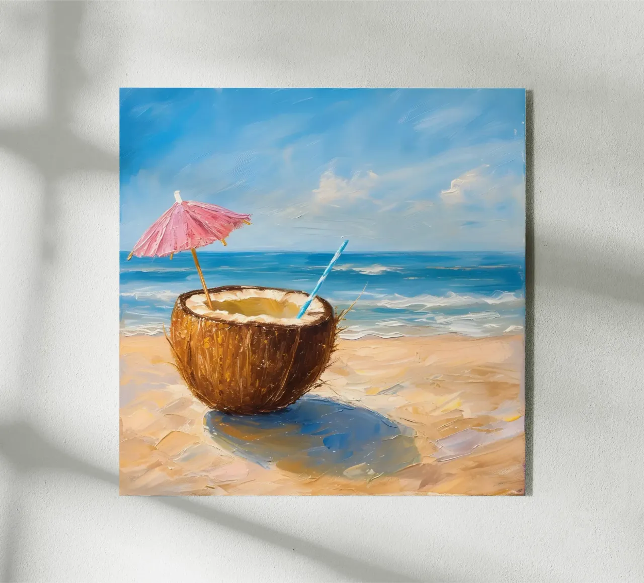 Noce di cocco sulla spiaggia con mare plexiglass da Yaso Design & Art