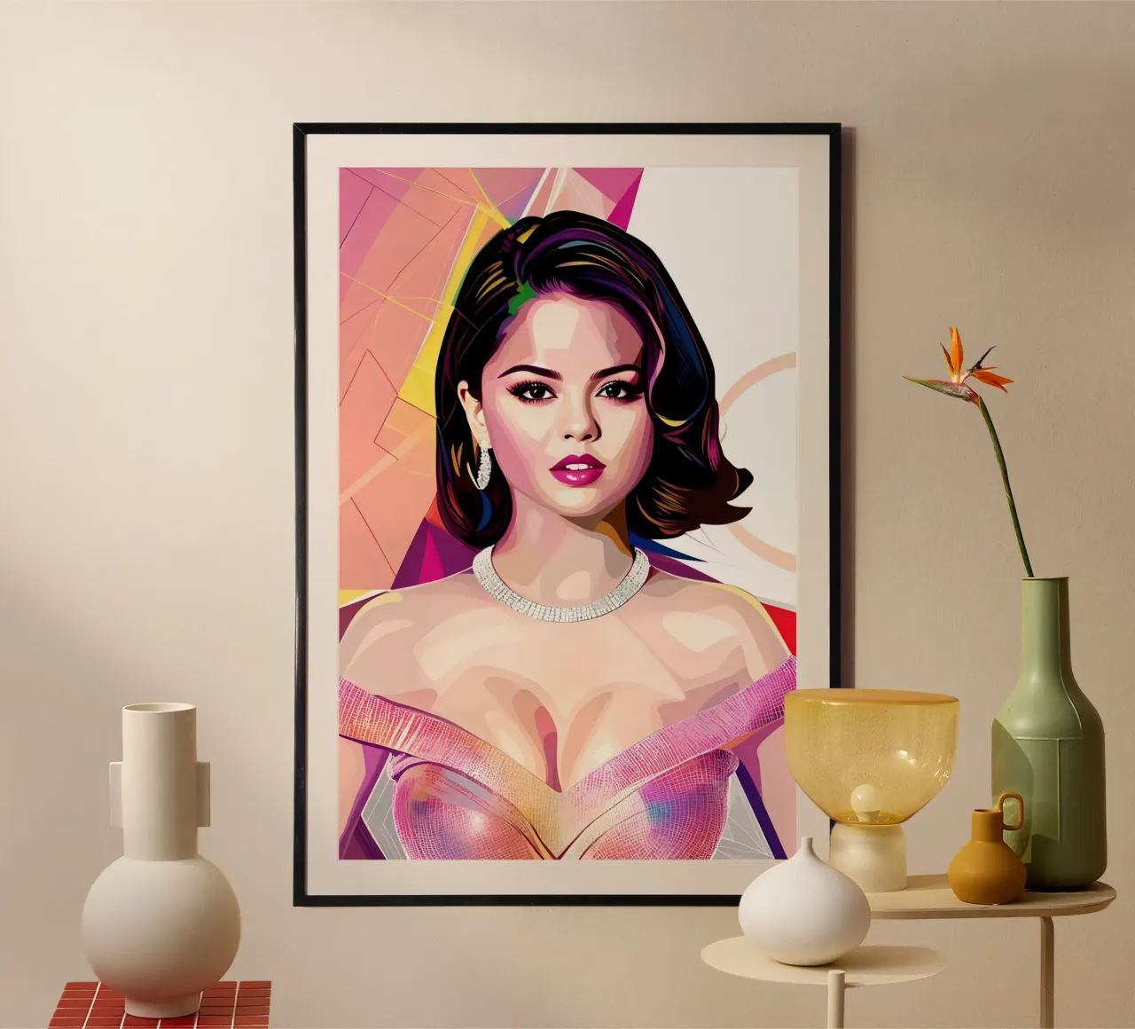 Selena Gomez wpap poster con telaio in alluminio da BONANZA