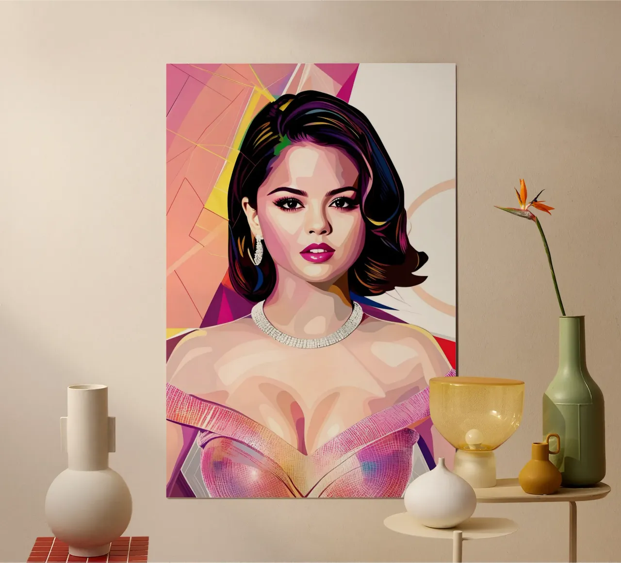Selena Gomez wpap poster con telaio in alluminio da BONANZA
