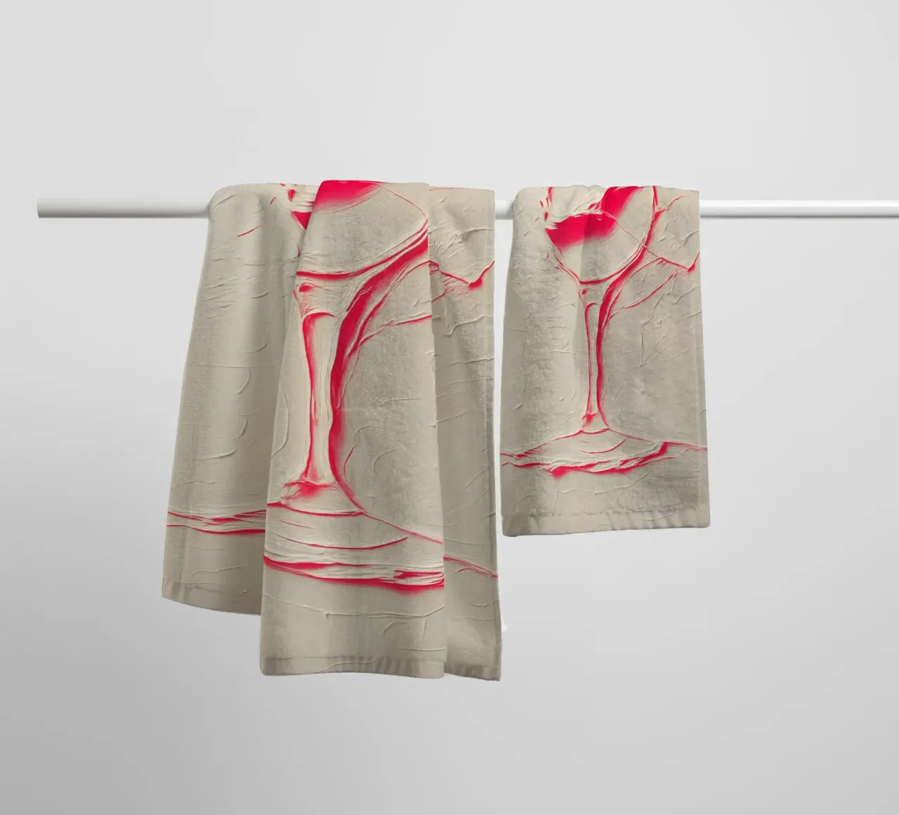 Structure and colour: wine glass design for modern interiors towel by Studio Mooodz