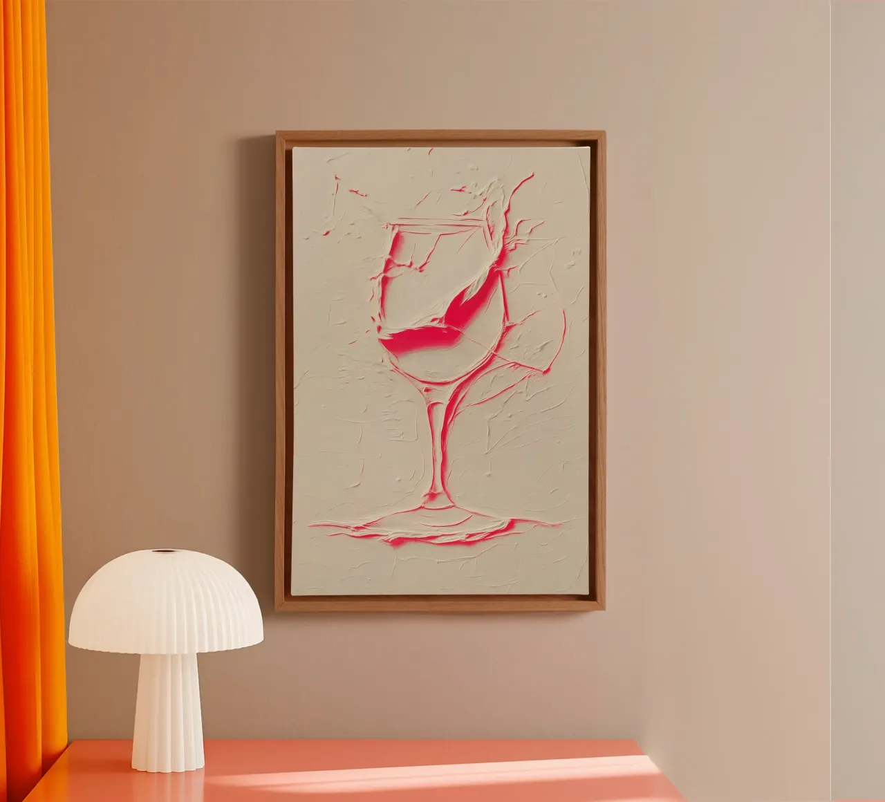 Struttura e colore: design del bicchiere da vino per interni moderni tela con Cornice a cassetta da Studio Mooodz