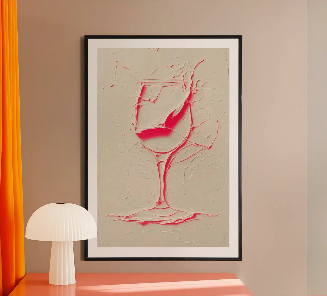 Struttura e colore: design del bicchiere da vino per interni moderni poster da Studio Mooodz