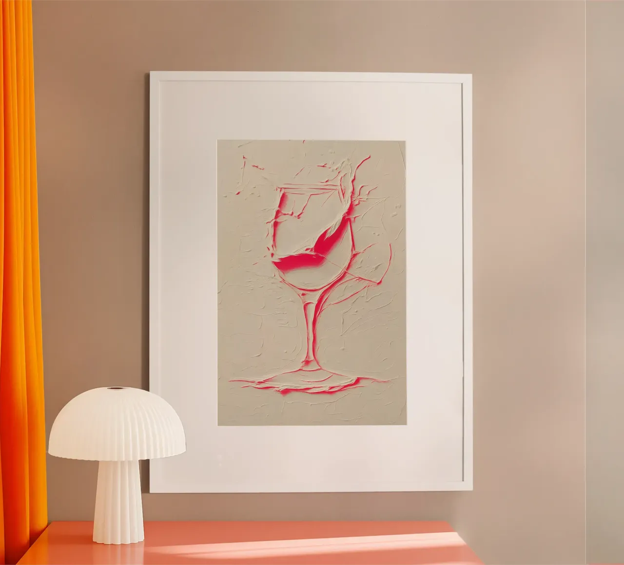 Struttura e colore: design del bicchiere da vino per interni moderni poster da Studio Mooodz