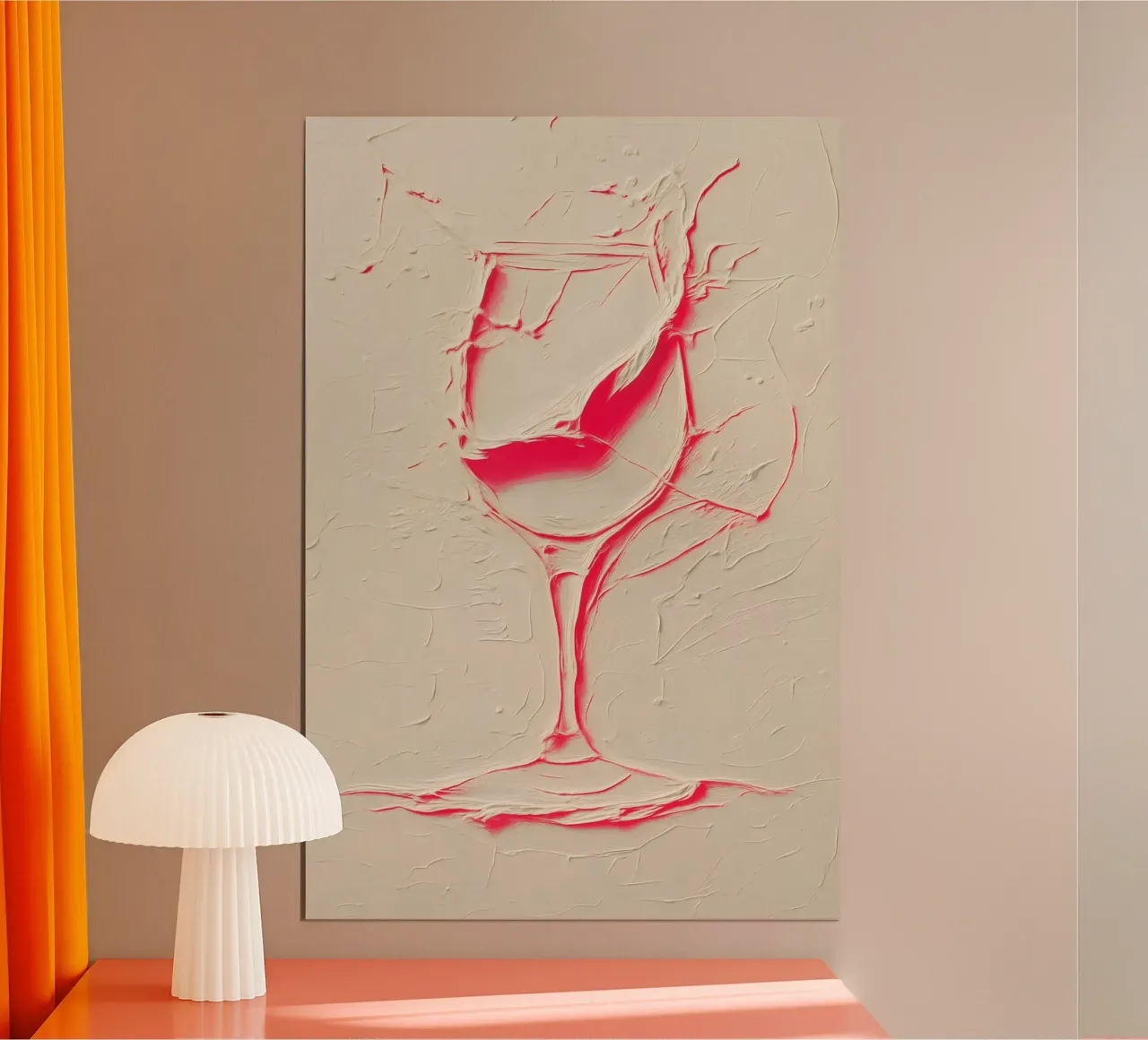 Struttura e colore: design del bicchiere da vino per interni moderni poster da Studio Mooodz