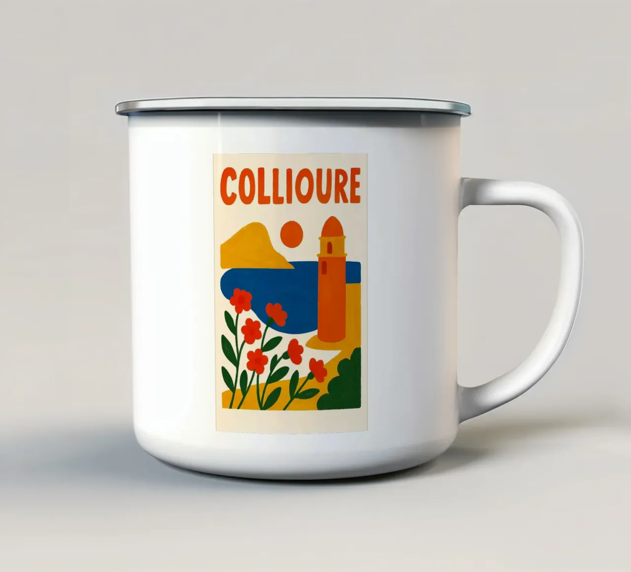 Poster di Collioure - Poster retrò tazza in smalto da JETLAG | affiches voyage